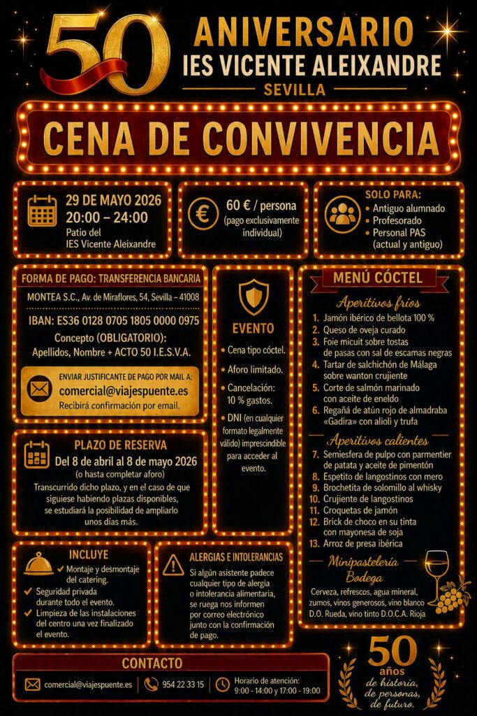 Cena de convivencia del 50 aniversario de nuestro instituto 1